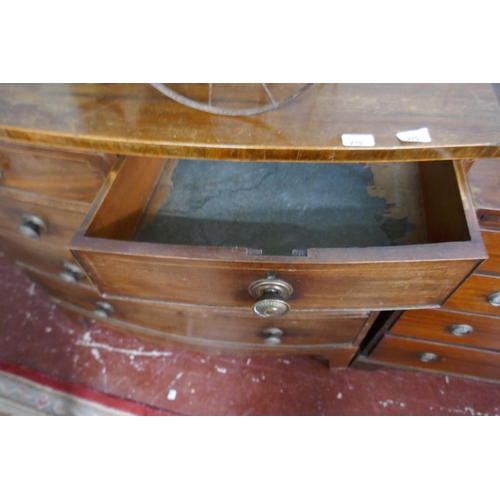 210 - 19thC mahogany bow fronted chest of 2 over 3 drawers - Approx size W: 106cm D: 59cm H: 101cm