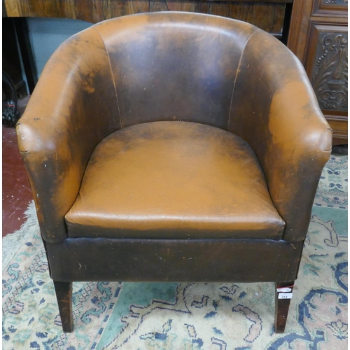 214 - Leather tub chair