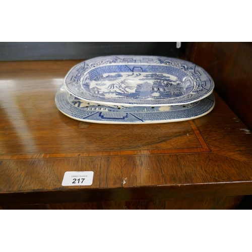 216 - Collection of blue and white china