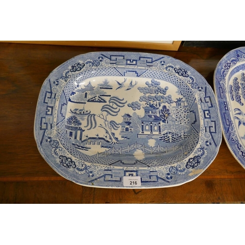 216 - Collection of blue and white china