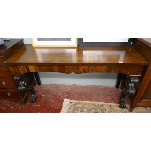 217 - Regency rosewood console table - Approx size: W: 156cm D: 55cm H: 77cm