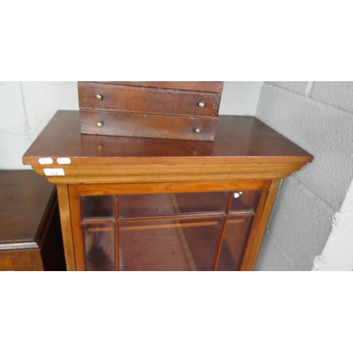 224 - Walnut glazed bookcase - Approx size W: 68cm D: 33cm H: 46cm