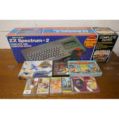 227 - ZX Spectrum + 2 complete 128K computer outfit with 9 games