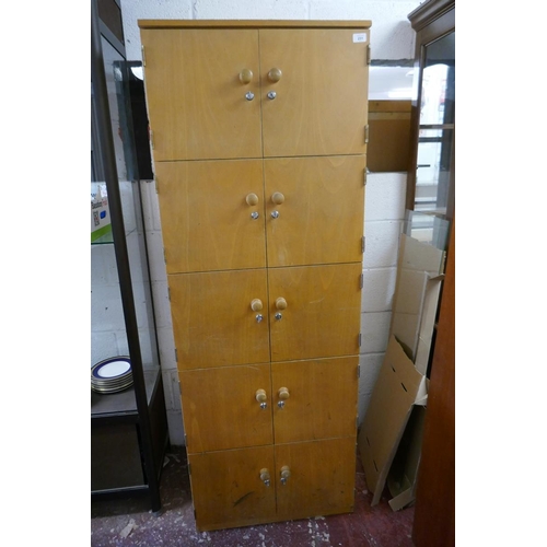 231 - Mid century school lockers - Approx size: W: 65cm D: 54cm H: 181cm