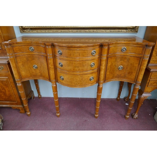 254 - Regency style walnut sideboard with turned front legs - Approx size: W: 152cm D: 56cm H: 107cm