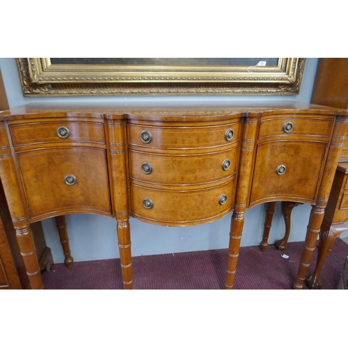 254 - Regency style walnut sideboard with turned front legs - Approx size: W: 152cm D: 56cm H: 107cm