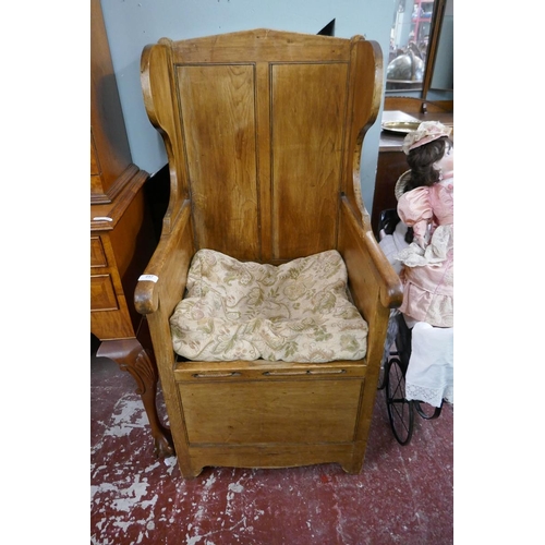 257 - Early pine armchair