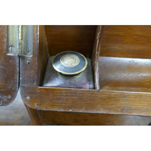 262 - Walnut Victorian writing / stationary box