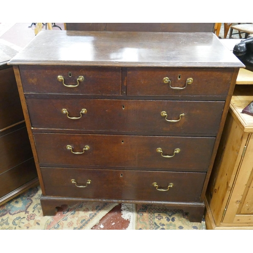 263 - Georgian oak chest of drawers - Approx size: W: 95cm D: 47cm H: 98cm