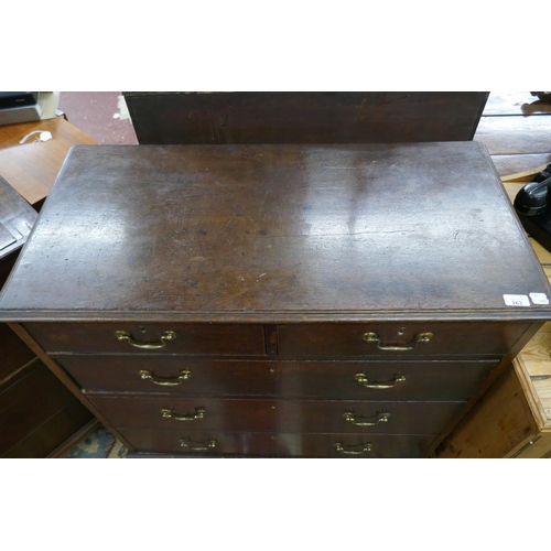 263 - Georgian oak chest of drawers - Approx size: W: 95cm D: 47cm H: 98cm