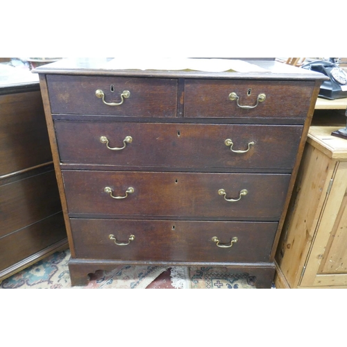 263 - Georgian oak chest of drawers - Approx size: W: 95cm D: 47cm H: 98cm