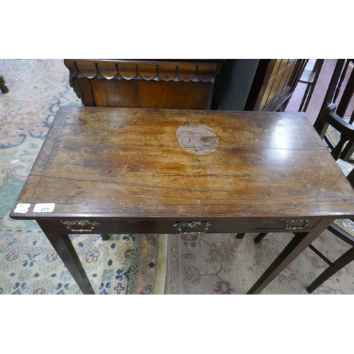 271 - Early fruit wood side table - Approx size: W: 76cm D: 39cm H: 74cm