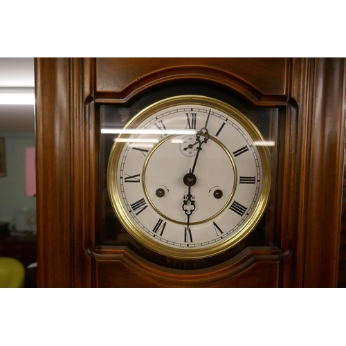 274 - Twin weight Vienna wall clock with keys in working order