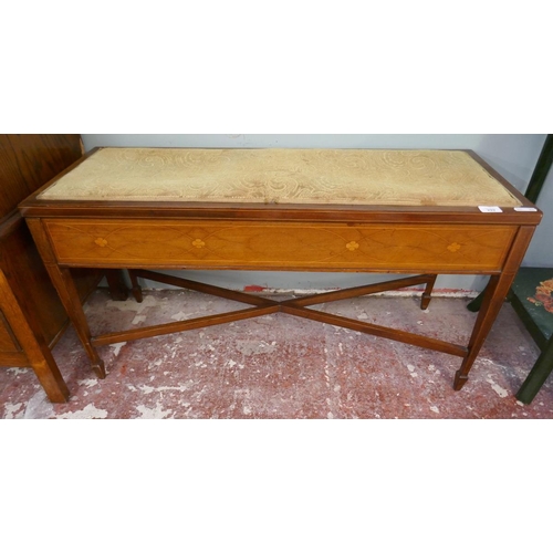 292 - Inlaid edwardian piano stool