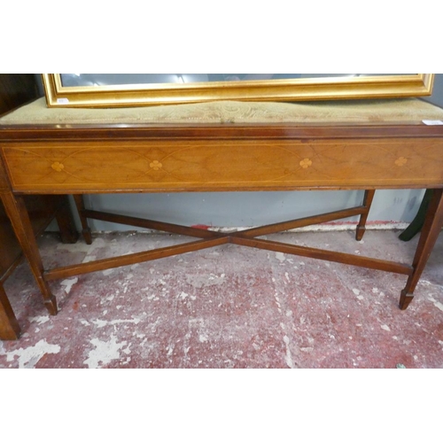 292 - Inlaid edwardian piano stool