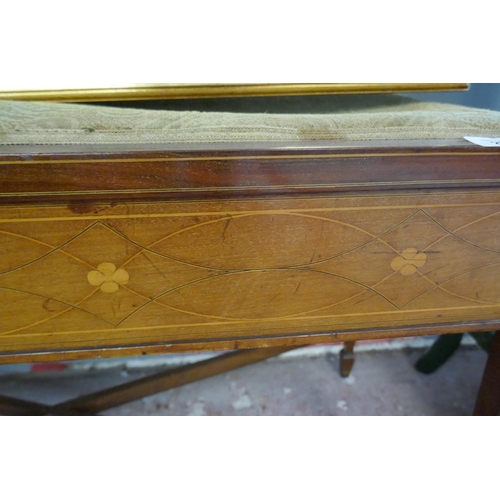 292 - Inlaid edwardian piano stool