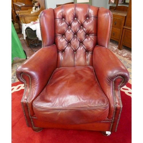 296 - Very comfy leather club armchair