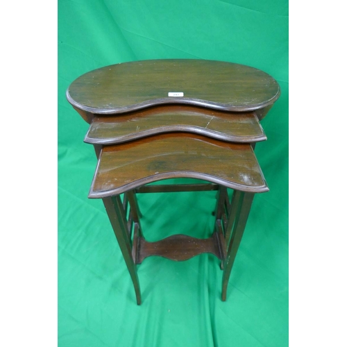 297 - Edwardian nest of 3 tables