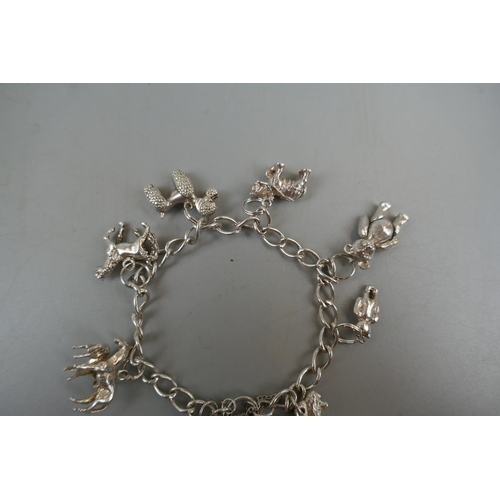 32 - Silver charm bracelet