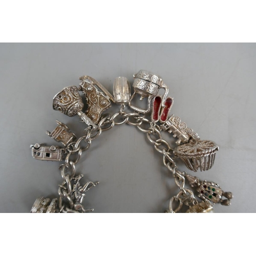 35 - Silver charm bracelet