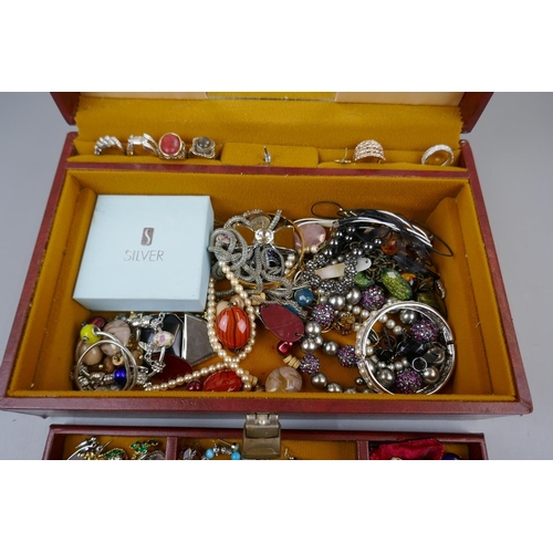 38 - Musical jewellery box and contents