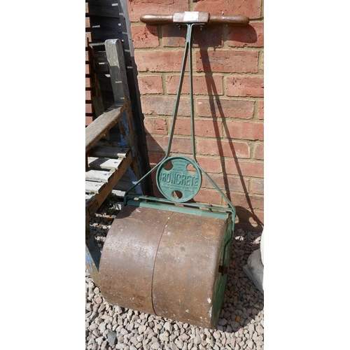 393 - Ironcrete vintage garden roller