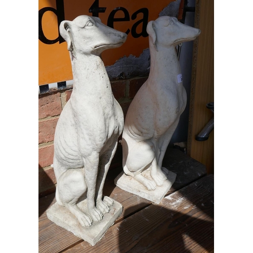 396 - Pair of stone dog figures - Approx height: 56cm