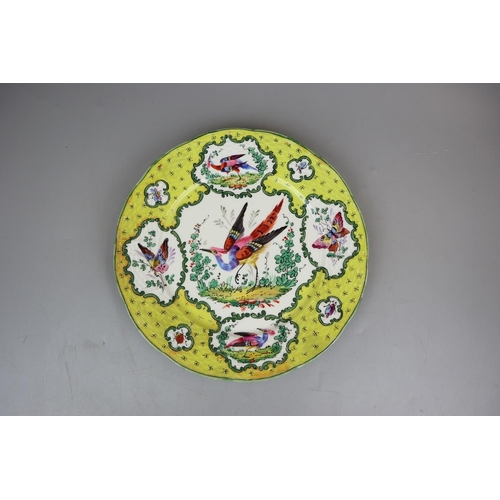 50 - Set of 6 Chelsea style cabinet plates hand painted with polychrome Chelsea birds