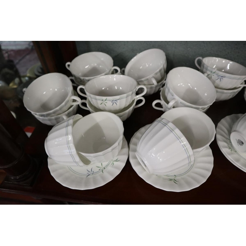 83 - Collection of Royal Worcester Green Bamboo pattern china