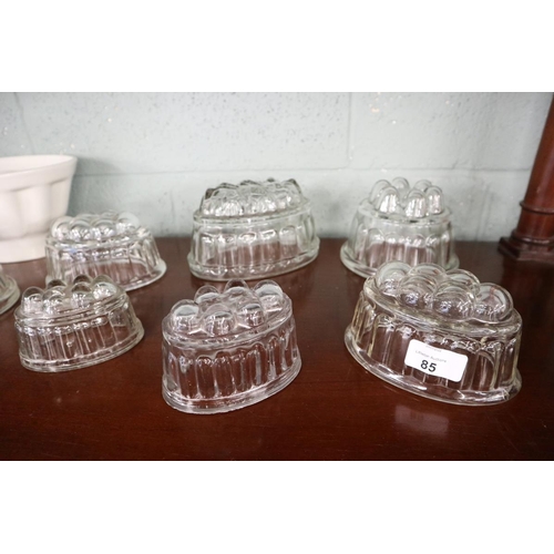 85 - Collection of glass jelly moulds