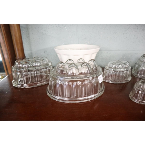 85 - Collection of glass jelly moulds