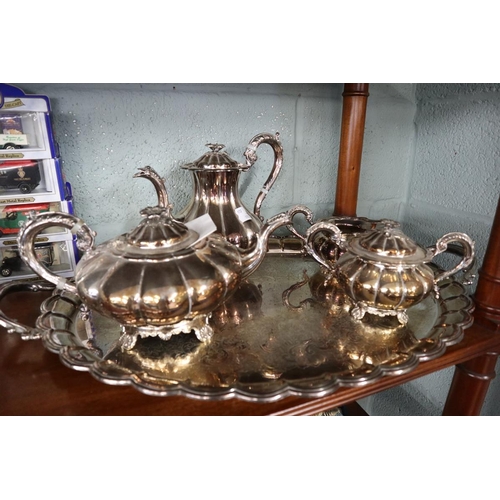 91 - Collection of silver plated items to include Mappin and Webb tea service