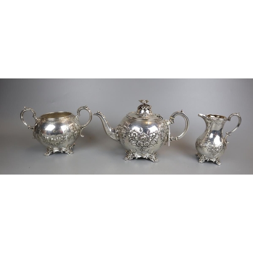 103 - 3 piece old Sheffield silver plate tea service presented to colour sergeant Miller dated 1887 possib... 