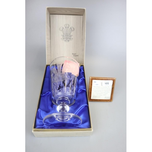 105 - Stuart Crystal L/E chalice 81/100 to commemorate the investiture of HRH Prince of Wales - Approx hei... 