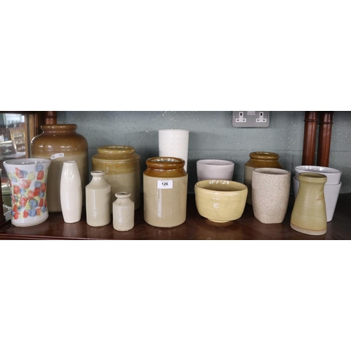 126 - Collection of earthenware pottery etc