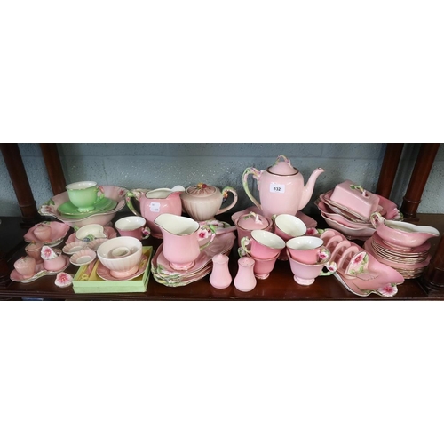 132 - Collection of pink ceramics to include Brentleigh ware Staffordshire