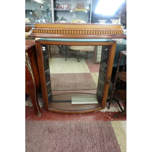 166 - Bow fronted wall hanging display cabinet