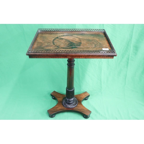 172 - Regency rosewood galleried pedestal table