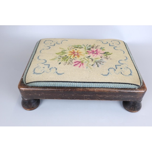 173 - Antique tapestry stool