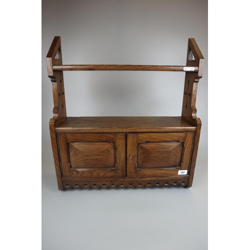 182 - Oak hanging cupboard shelf