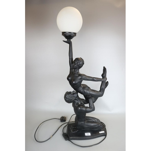 188 - Art Deco style figure lamp - Approx height: 83cm