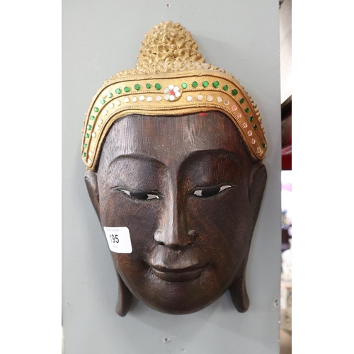 195 - Burmese Buddha wall mask