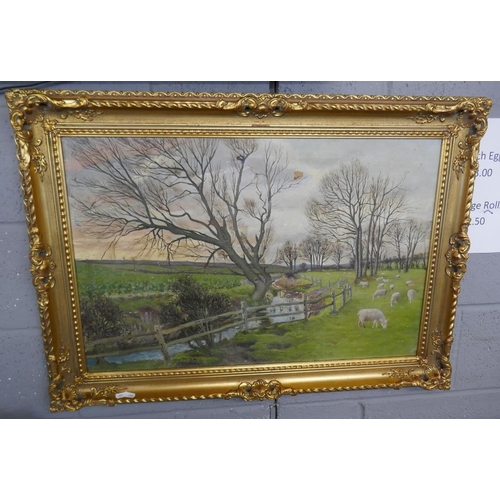 206 - Gilbert Baldry oil on canvas signed - Approx image size: 74cm x 49cm