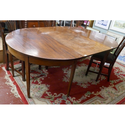 257 - 19thC D end dining table with leaf - Approx size: L: 210cm W: 132cm H: 75cm