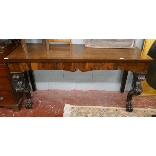 265 - Regency rosewood console table - Approx size: W: 156cm D: 55cm H: 77cm