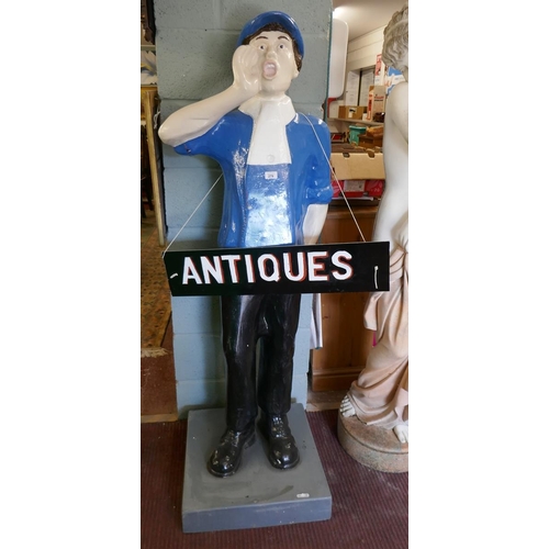 279 - Newspaper selling boy - Life size figure - Approx height: 162cm