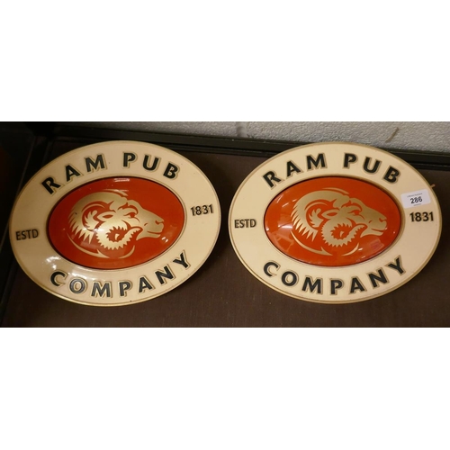 286 - 2 Ram pub signs