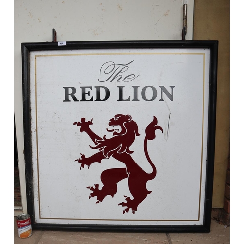 455 - Red Lion double sided pub sign - Approx size: 91cm x 91cm