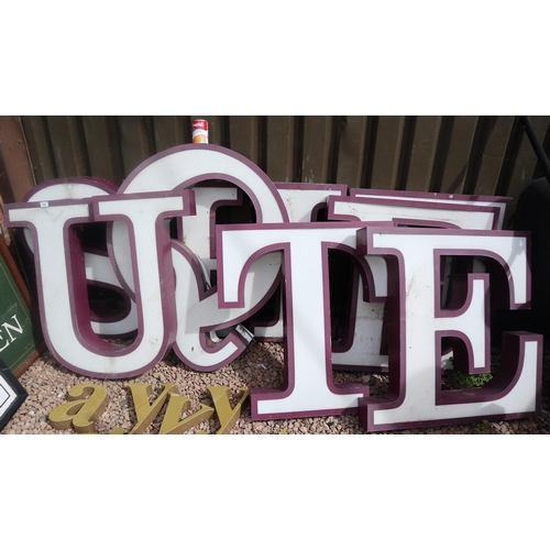 459 - Large purple letters - Approx average height: 78cm