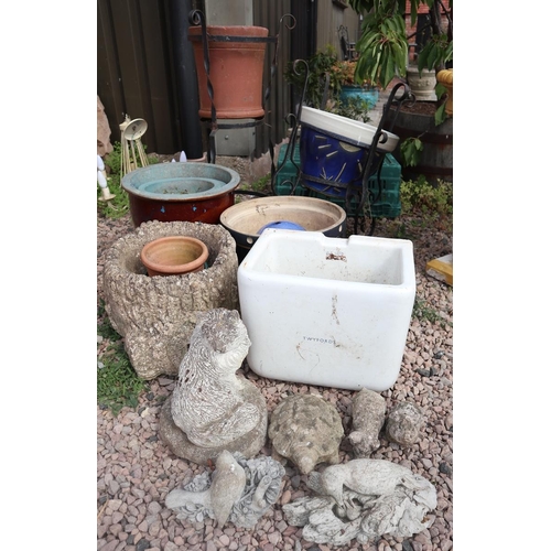 463 - Collection of garden planters ornaments etc